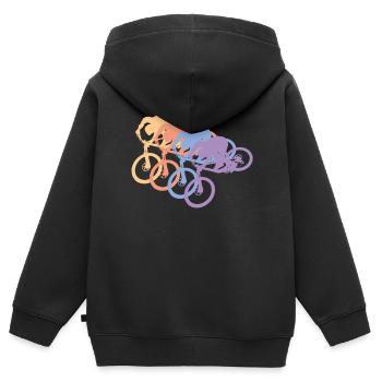Biker - Kinder Premium Organic Zip Hoodie - Schwarz - Hinten - AI Model Kid Male (0cm)