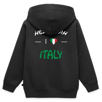 i love italy - Kinder Premium Organic Zip Hoodie - Schwarz - Hinten - AI Model Kid Male (0cm)