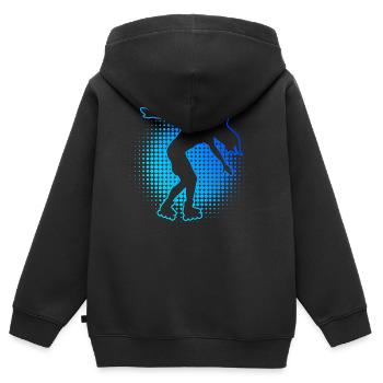 Rollerskate Femmes Roller Skating Roller Patins à roulettes - Sweat Premium à capuche zippé enfant bio - noir - Dos - AI Model Kid Male (0cm)