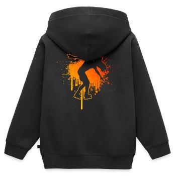 Roller Skating Hommes Patin à roulettes Femmes - Sweat Premium à capuche zippé enfant bio - noir - Dos - AI Model Kid Male (0cm)