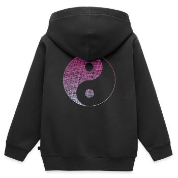 yin yang Vintage - Kinder Premium Organic Zip Hoodie - Schwarz - Hinten - AI Model Kid Male (0cm)