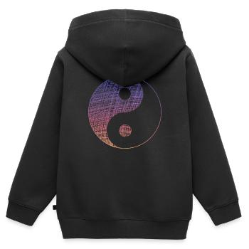 Yin Yang Vintage - Kinder Premium Organic Zip Hoodie - Schwarz - Hinten - AI Model Kid Male (0cm)