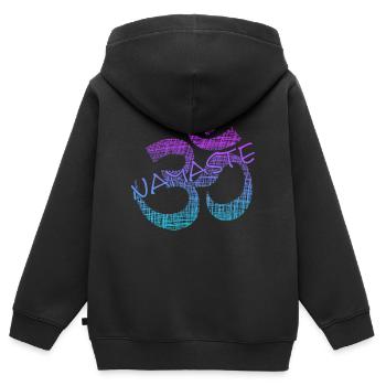 Namaste - Kinder Premium Organic Zip Hoodie - Schwarz - Hinten - AI Model Kid Male (0cm)