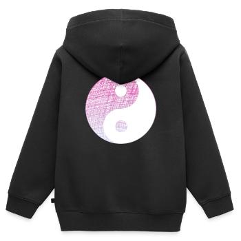 yin yang - Kinder Premium Organic Zip Hoodie - Schwarz - Hinten - AI Model Kid Male (0cm)