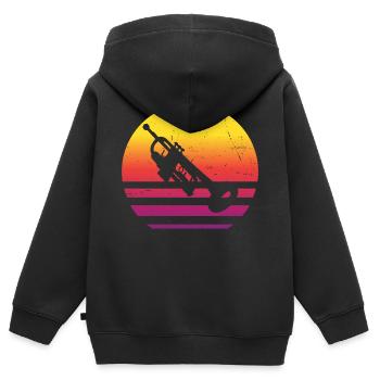 Trompeter Trompeten Spieler Herren Damen - Kinder Premium Organic Zip Hoodie - Schwarz - Hinten - AI Model Kid Male (0cm)