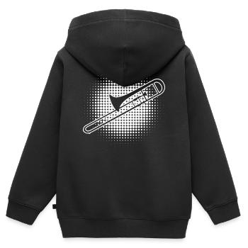 Trombone Brass Band Brass Instrument - Sweat Premium à capuche zippé enfant bio - noir - Dos - AI Model Kid Male (0cm)