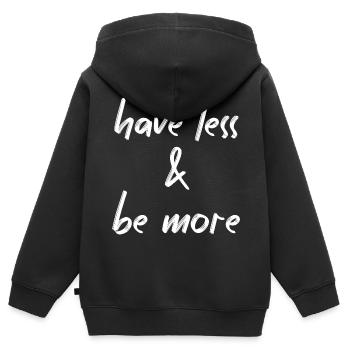 Minimalisme - Sweat Premium à capuche zippé enfant bio - noir - Dos - AI Model Kid Male (0cm)