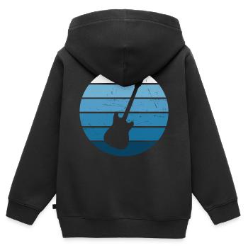 Guitariste Femme Guitariste Guitariste Hommes Guitariste - Sweat Premium à capuche zippé enfant bio - noir - Dos - AI Model Kid Male (0cm)