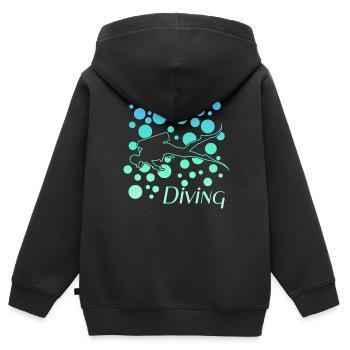 diving tauchen - Kinder Premium Organic Zip Hoodie - Schwarz - Hinten - AI Model Kid Male (0cm)
