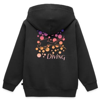 diving - Kinder Premium Organic Zip Hoodie - Schwarz - Hinten - AI Model Kid Male (0cm)