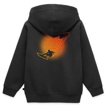 Kitesurf Kitesurf Féminin Kitesurf Kitesurfer - Sweat Premium à capuche zippé enfant bio - noir - Dos - AI Model Kid Male (0cm)