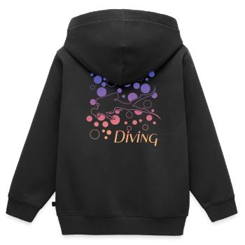 diving tauchen - Kinder Premium Organic Zip Hoodie - Schwarz - Hinten - AI Model Kid Male (0cm)