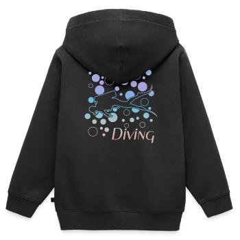 Diving - Kinder Premium Organic Zip Hoodie - Schwarz - Hinten - AI Model Kid Male (0cm)