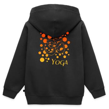 yoga - Kinder Premium Organic Zip Hoodie - Schwarz - Hinten - AI Model Kid Male (0cm)