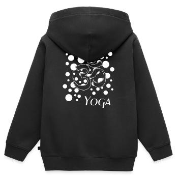 Yoga yoga - Kinder Premium Organic Zip Hoodie - Schwarz - Hinten - AI Model Kid Male (0cm)