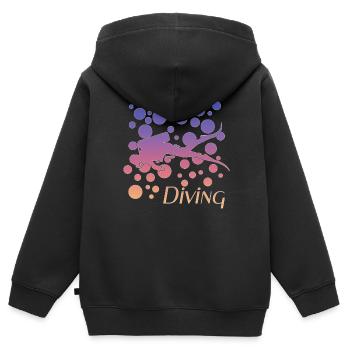 Scuba Diver - Kinder Premium Organic Zip Hoodie - Schwarz - Hinten - AI Model Kid Male (0cm)