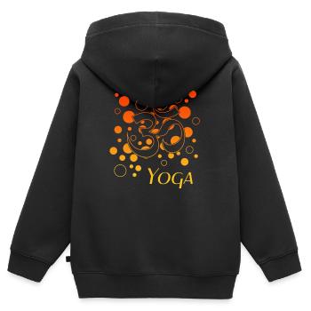 Yoga - Kinder Premium Organic Zip Hoodie - Schwarz - Hinten - AI Model Kid Male (0cm)