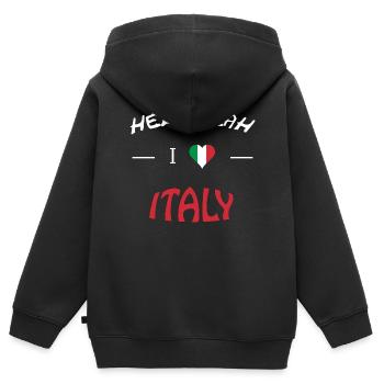 Hell Yeah i love italy - Kinder Premium Organic Zip Hoodie - Schwarz - Hinten - AI Model Kid Male (0cm)