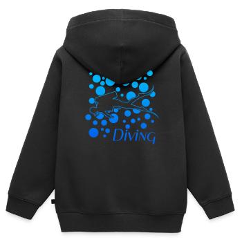 diving - Kinder Premium Organic Zip Hoodie - Schwarz - Hinten - AI Model Kid Male (0cm)