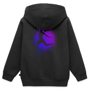 Herren Fussballspielen Damen Fussballspieler - Kinder Premium Organic Zip Hoodie - Schwarz - Hinten - AI Model Kid Male (0cm)