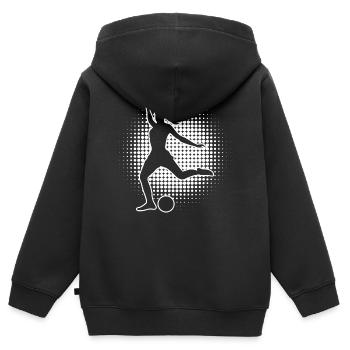 Fussballspieler Fussballspielen Fussballer - Kinder Premium Organic Zip Hoodie - Schwarz - Hinten - AI Model Kid Male (0cm)