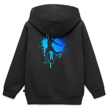 Fussballspielen Fussballer Fussballspieler - Kinder Premium Organic Zip Hoodie - Schwarz - Hinten - AI Model Kid Male (0cm)