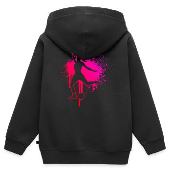 Damen Fussballspielen Fussballspieler Fussballer - Kinder Premium Organic Zip Hoodie - Schwarz - Hinten - AI Model Kid Male (0cm)