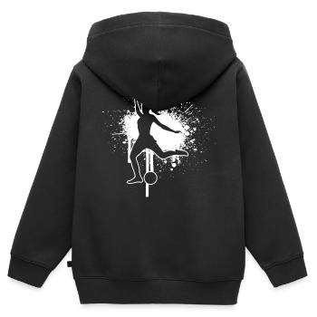 Fussballspielen Fussballer Damen Fussballspieler - Kinder Premium Organic Zip Hoodie - Schwarz - Hinten - AI Model Kid Male (0cm)