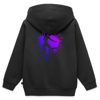Fussball Fussballspielen Fussballer Fussballspiele - Kinder Premium Organic Zip Hoodie - Schwarz - Hinten - AI Model Kid Male (0cm)