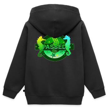 passed swimmer swimmer - Kids Premium Organic Zip-up Hoodie - black - Back - AI Model Kid Male (0cm)
