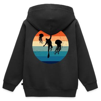 Scuba Diver Plongée sous-marine Diver Diver - Sweat Premium à capuche zippé enfant bio - noir - Dos - AI Model Kid Male (0cm)