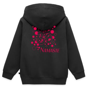 Namaste - Kinder Premium Organic Zip Hoodie - Schwarz - Hinten - AI Model Kid Male (0cm)