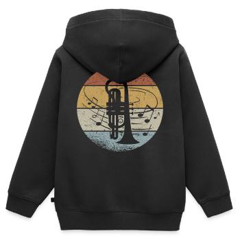 Kornett Retro Musikinstrument Kornettist Blasmusik - Kinder Premium Organic Zip Hoodie - Schwarz - Hinten - AI Model Kid Male (0cm)