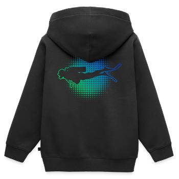 Tauchen Scuba Diver Diving Free Dive Diver - Kinder Premium Organic Zip Hoodie - Schwarz - Hinten - AI Model Kid Male (0cm)