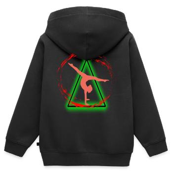 Gymnastique rythmique - Sweat Premium à capuche zippé enfant bio - noir - Dos - AI Model Kid Male (0cm)