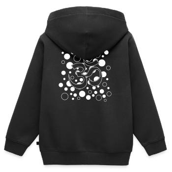 Namaste - Kinder Premium Organic Zip Hoodie - Schwarz - Hinten - AI Model Kid Male (0cm)