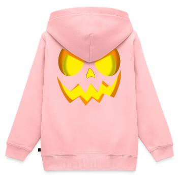Halloween Kürbis - Kinder Premium Organic Zip Hoodie - Rosa - Hinten - AI Model Kid Female (0cm)