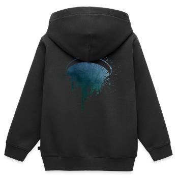 Parapente Parapente Parapente - Sweat Premium à capuche zippé enfant bio - noir - Dos - AI Model Kid Male (0cm)