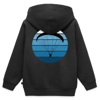 Parapente Parapente Parapente Parapente - Sweat Premium à capuche zippé enfant bio - noir - Dos - AI Model Kid Male (0cm)