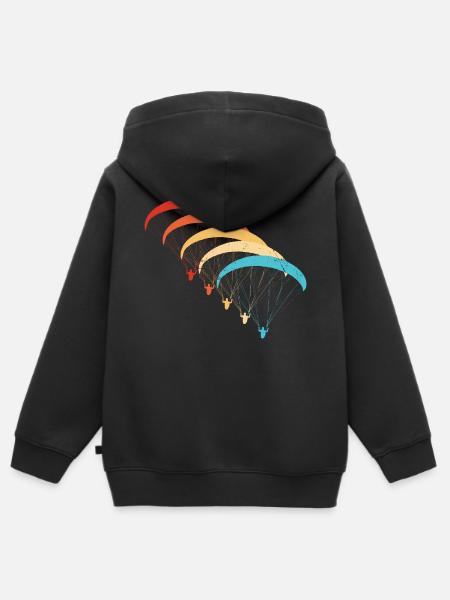 Parapente Parapente Hommes Parapente - Sweat Premium à capuche zippé enfant bio - noir