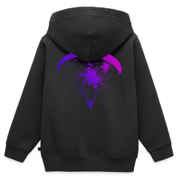Parapente Parapente Parapente - Sweat Premium à capuche zippé enfant bio - noir - Dos - AI Model Kid Male (0cm)