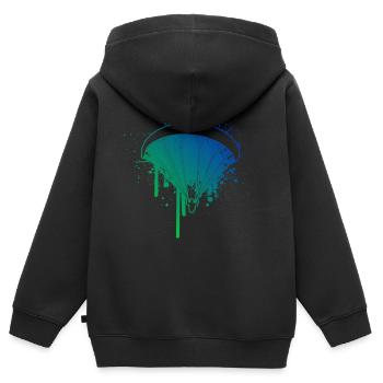Parapente Parapente Parapente Parapente - Sweat Premium à capuche zippé enfant bio - noir - Dos - AI Model Kid Male (0cm)