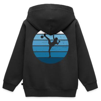 Damen Herren Futnet Spieler Fussballtennis - Kinder Premium Organic Zip Hoodie - Schwarz - Hinten - AI Model Kid Male (0cm)