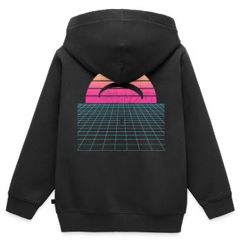 Parapente Parapente Parapente - Sweat Premium à capuche zippé enfant bio - noir - Dos - AI Model Kid Male (0cm)