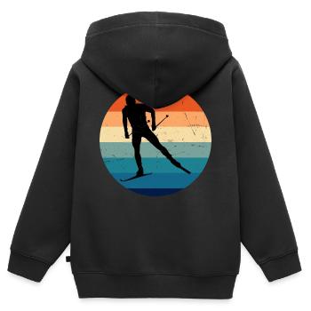 Patinage de fond Ski de fond Ski de fond Patinage Ski de fond - Sweat Premium à capuche zippé enfant bio - noir - Dos - AI Model Kid Male (0cm)