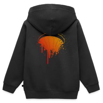 Parapente Parapente Parapente - Sweat Premium à capuche zippé enfant bio - noir - Dos - AI Model Kid Male (0cm)