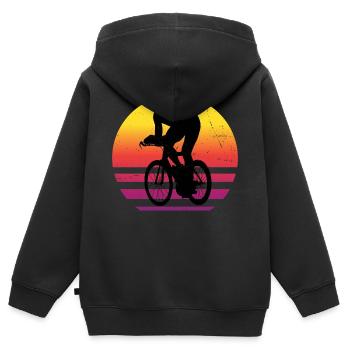 Rennrad Damen Rennradfahrer Rennradfahren - Kinder Premium Organic Zip Hoodie - Schwarz - Hinten - AI Model Kid Male (0cm)