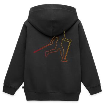Walken Damen Nordic Walking Walker Herren - Kinder Premium Organic Zip Hoodie - Schwarz - Hinten - AI Model Kid Male (0cm)