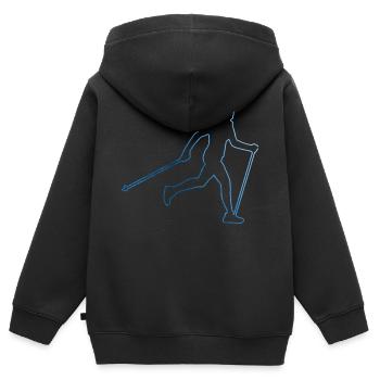Nordic Walker Walken Nordic Walking Walking - Kinder Premium Organic Zip Hoodie - Schwarz - Hinten - AI Model Kid Male (0cm)
