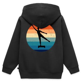Konditionstraining Aerobic Krafttraining Aerobic - Kinder Premium Organic Zip Hoodie - Schwarz - Hinten - AI Model Kid Male (0cm)